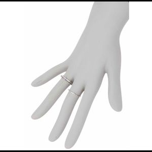 CZ & Opalescent Stackable Rings - Set of 3